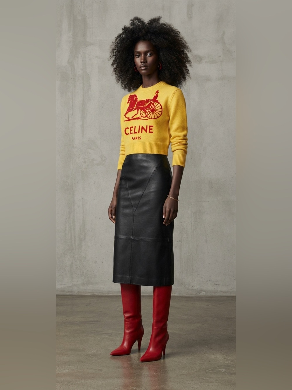 VINTAGE LEATHER PENCIL SKIRT